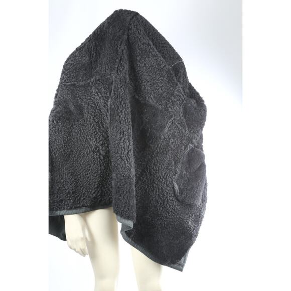 Vintage Dark Green Shearling Suede Coat Warm Winter Leather Trim Jacket Size M - Picture 16 of 16